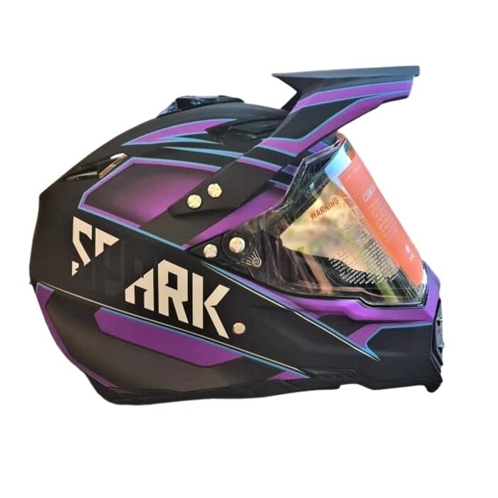 Casca cu viziera Atv/Cross/Enduro/Moto Spark albastru, L 59-60cm