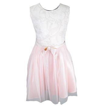 Rochita eleganta pentru fete Mini Junior RM-16, Roz 134 cm Rochita eleganta pentru fete Mini Junior RM-16, Roz 134 cm