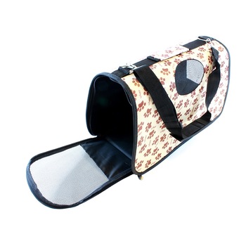Geanta transport caini sau pisici 45x20x27 cm, pliabila, bej imprimeu labute Geanta transport caini sau pisici 45x20x27 cm, pliabila, bej imprimeu labute