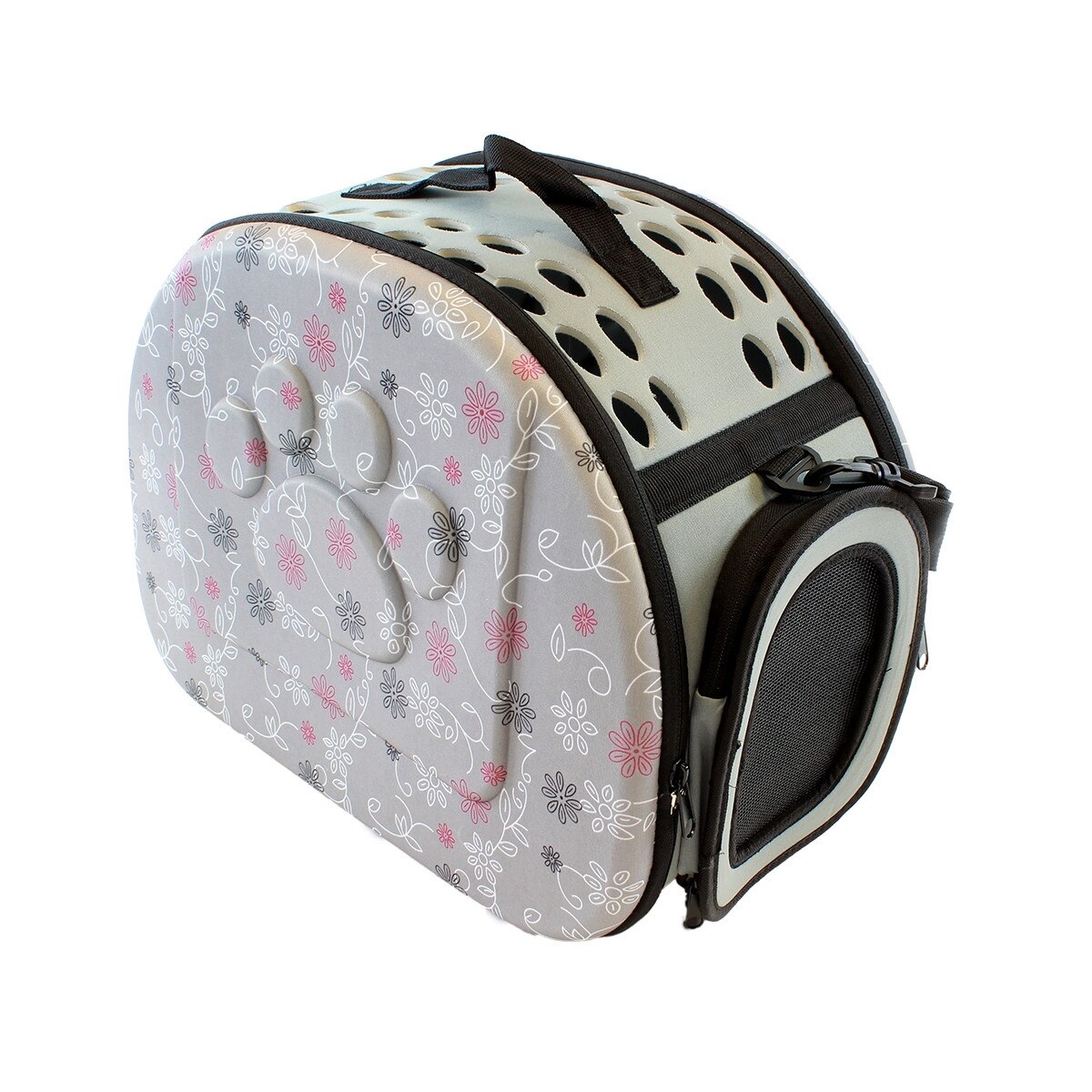 Geanta de transport animale companie pliabila 43x30x32cm Gri