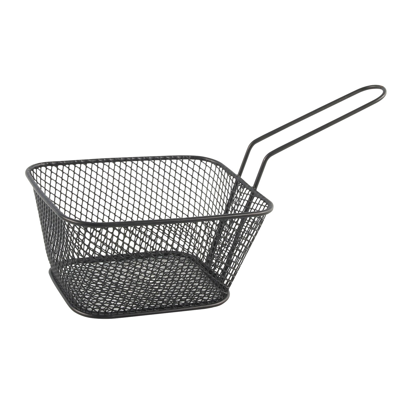 Cos servire cartofi prajiti, otel cromat, 14x11x7 cm, Black