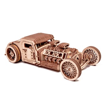 Puzzle 3D Hot Rod, Wood Trick, 280 piese, lemn, maro deschis, + 14 ani Puzzle 3D Hot Rod, Wood Trick, 280 piese, lemn, maro deschis, + 14 ani