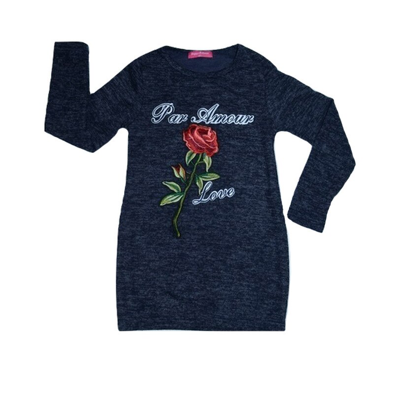 Pulover cu maneca lunga pentru Fete Happy House Q-6317B, Bleumarin 128 cm