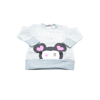 Pulover cu maneca lunga pentru fete Happy House WB-1461, Gri 98 CM Standard Pulover cu maneca lunga pentru fete Happy House WB-1461, Gri 98 CM Standard