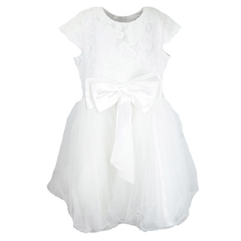 Rochita eleganta pentru fete Mini Junior RM-17, Alb 140 cm Rochita eleganta pentru fete Mini Junior RM-17, Alb 140 cm