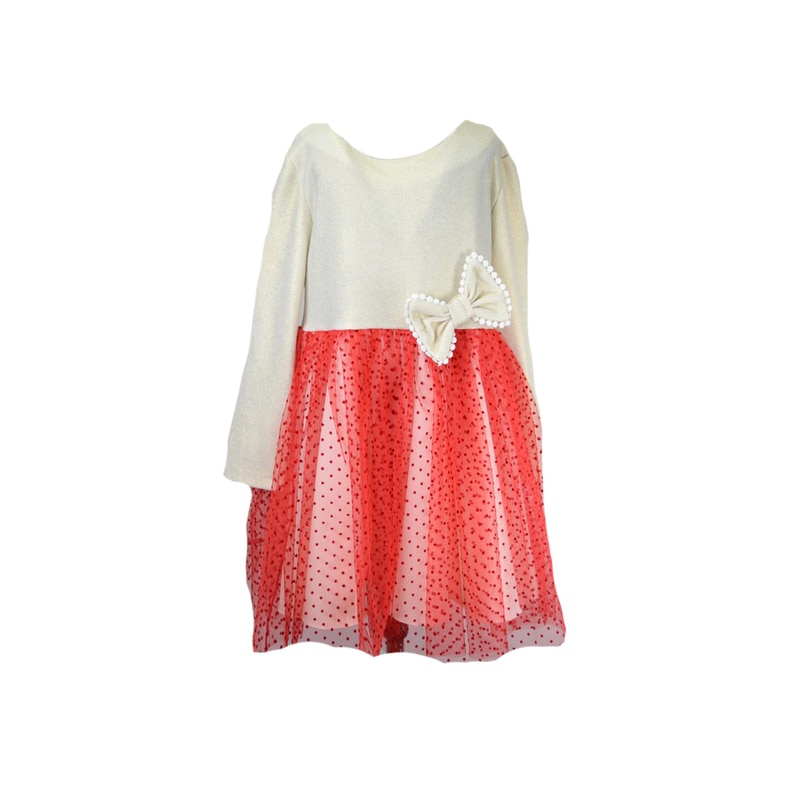 Rochita eleganta pentru fete Mini Junior RM-7, Crem 128 cm