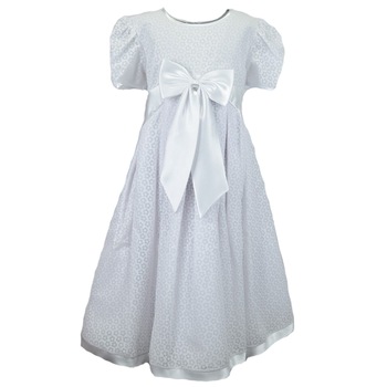 Rochita eleganta pentru fete Mini Junior RA01, Alb 116 cm Rochita eleganta pentru fete Mini Junior RA01, Alb 116 cm