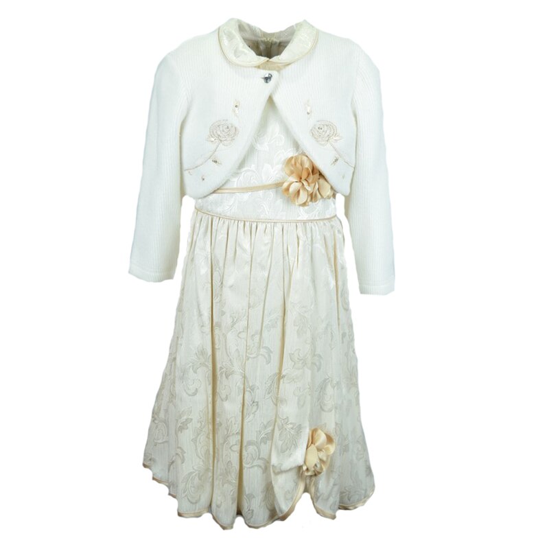 Rochita eleganta pentru fete Mini Junior RC51-110-cm, Crem 110 CM Standard