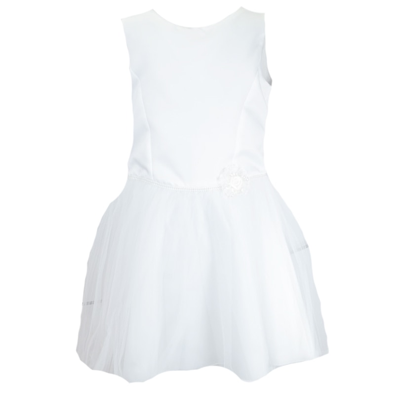 Rochita eleganta pentru fete Mini Junior RM-15, Alb 134 cm