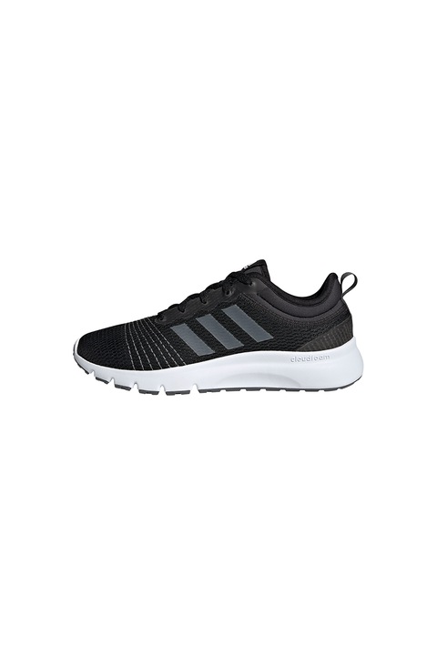 adidas Performance, Pantofi cu detalii peliculizate pentru alergare Fluidup, Alb/Negru/Gri inchis