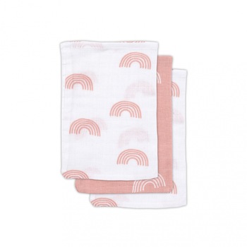 Set 3 manusi hidrofile, Jollein Rainbow, 21x15 cm, roz Set 3 manusi hidrofile, Jollein Rainbow, 21x15 cm, roz