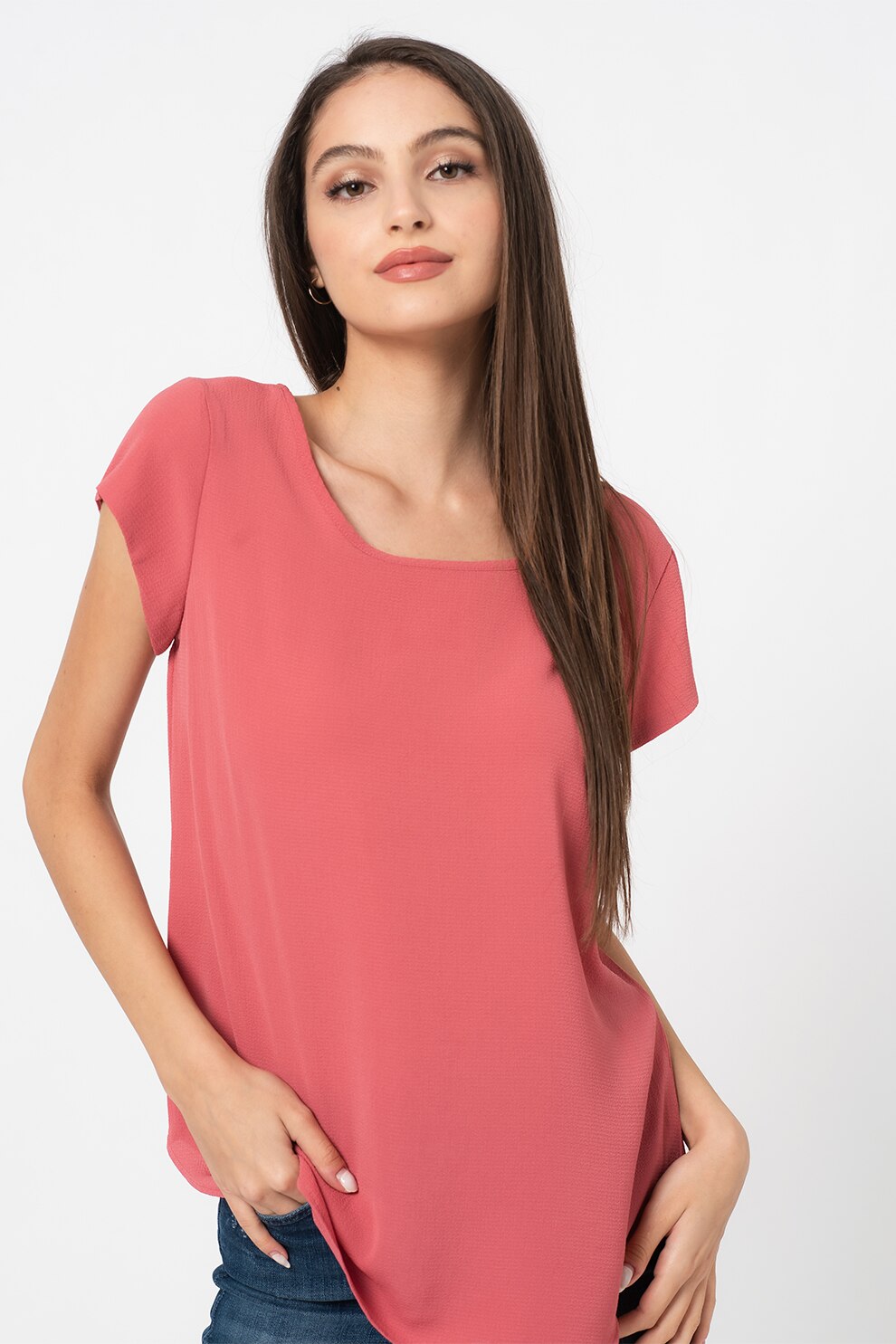 Only, Bluza vaporoasa cu maneci scurte Nova Lux, Zmeuriu