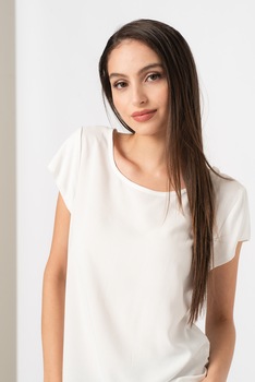 Only, Bluza vaporoasa cu maneci scurte Nova, Alb Only, Bluza vaporoasa cu maneci scurte Nova, Alb