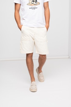 Jack & Jones, Pantaloni scurti cu bucle pentru curea Tony, Crem Jack & Jones, Pantaloni scurti cu bucle pentru curea Tony, Crem