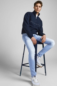Jack&Jones, BLugi skinny cu aspect decolorat Liam, Albastru deschis Jack&Jones, BLugi skinny cu aspect decolorat Liam, Albastru deschis