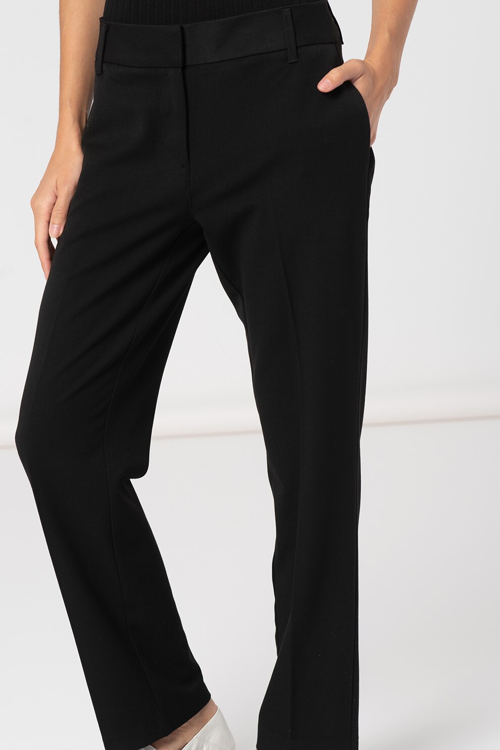 Vero Moda, Pantaloni drepti cu talie joasa Everly, Negru