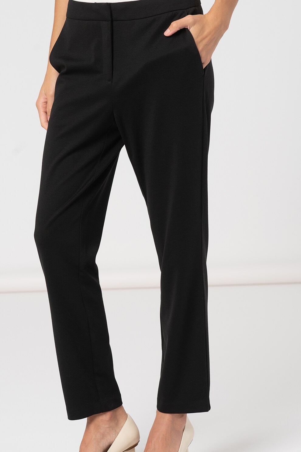 Vero Moda, Pantaloni crop cu talie joasa Nya, Negru