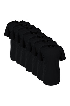 Only & Sons, Set de tricouri de bumbac cu decolteu la baza gatului Matt - 7 piese, Negru