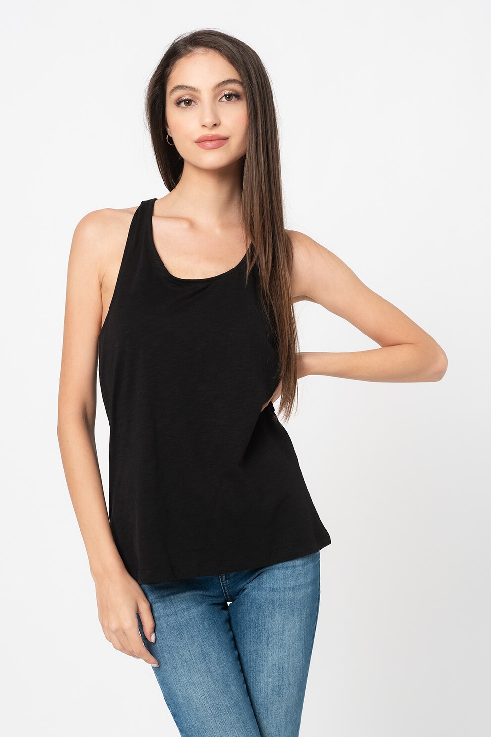 Only, Top cu spate decupat Luna, Negru