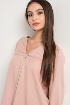 Only, Bluza lejera cu decolteu in V Astrid, Roz prafuit Only, Bluza lejera cu decolteu in V Astrid, Roz prafuit