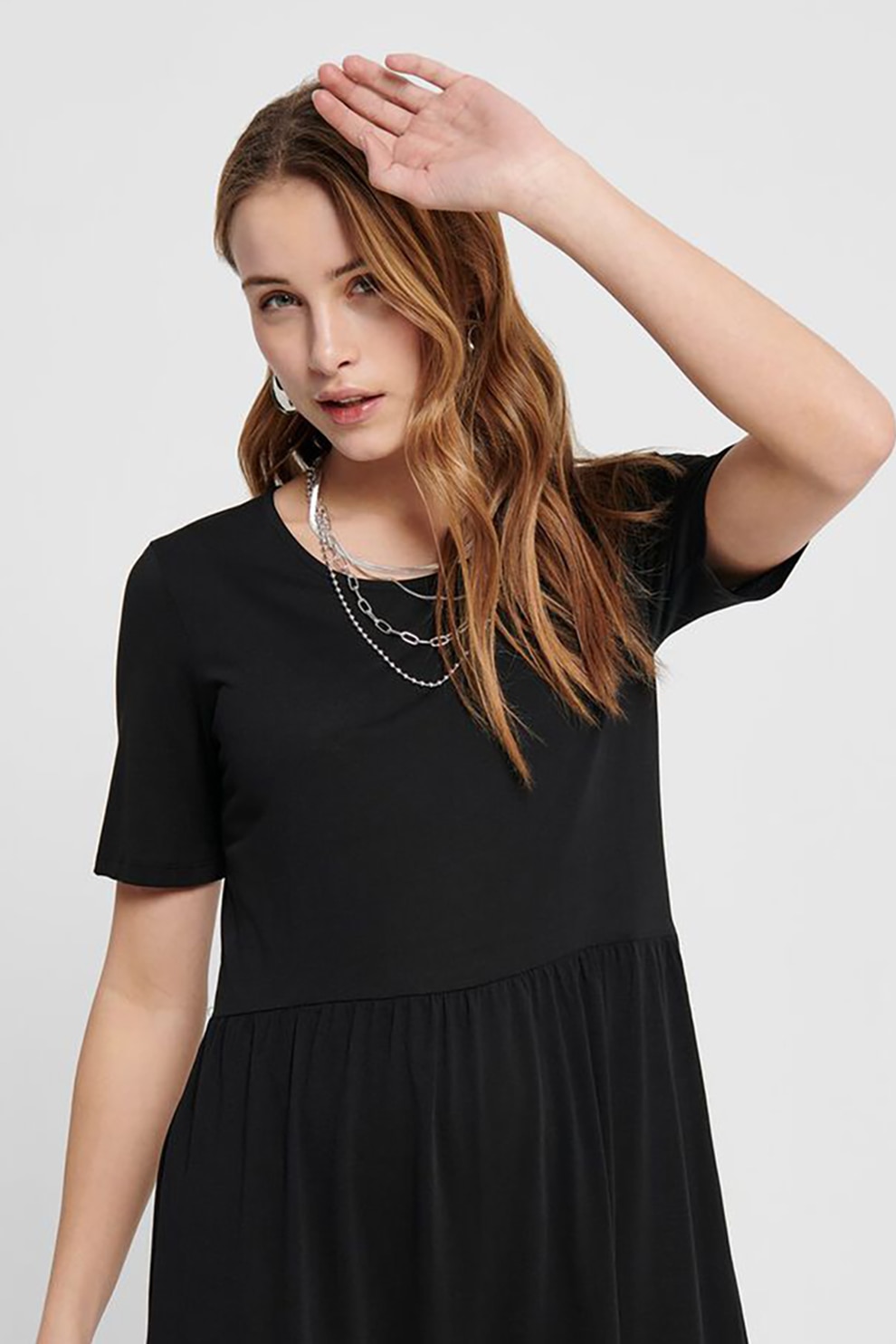 JdY, Rochie midi cu decolteu rotund Dalila, Negru