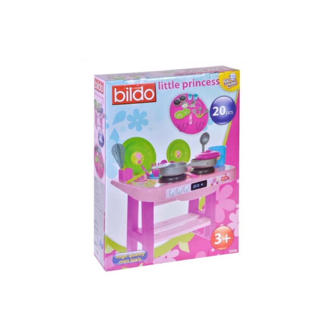 Bucatarie medie cu aragaz pentru copii cu 20 de accesorii pentru a gati, multicolor, 3+