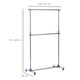 Cuier pentru haine cu inaltime si extensie reglabile, HOMCOM, 165 x 48 x 180 cm, Inox / ABS, Argintiu / Gri