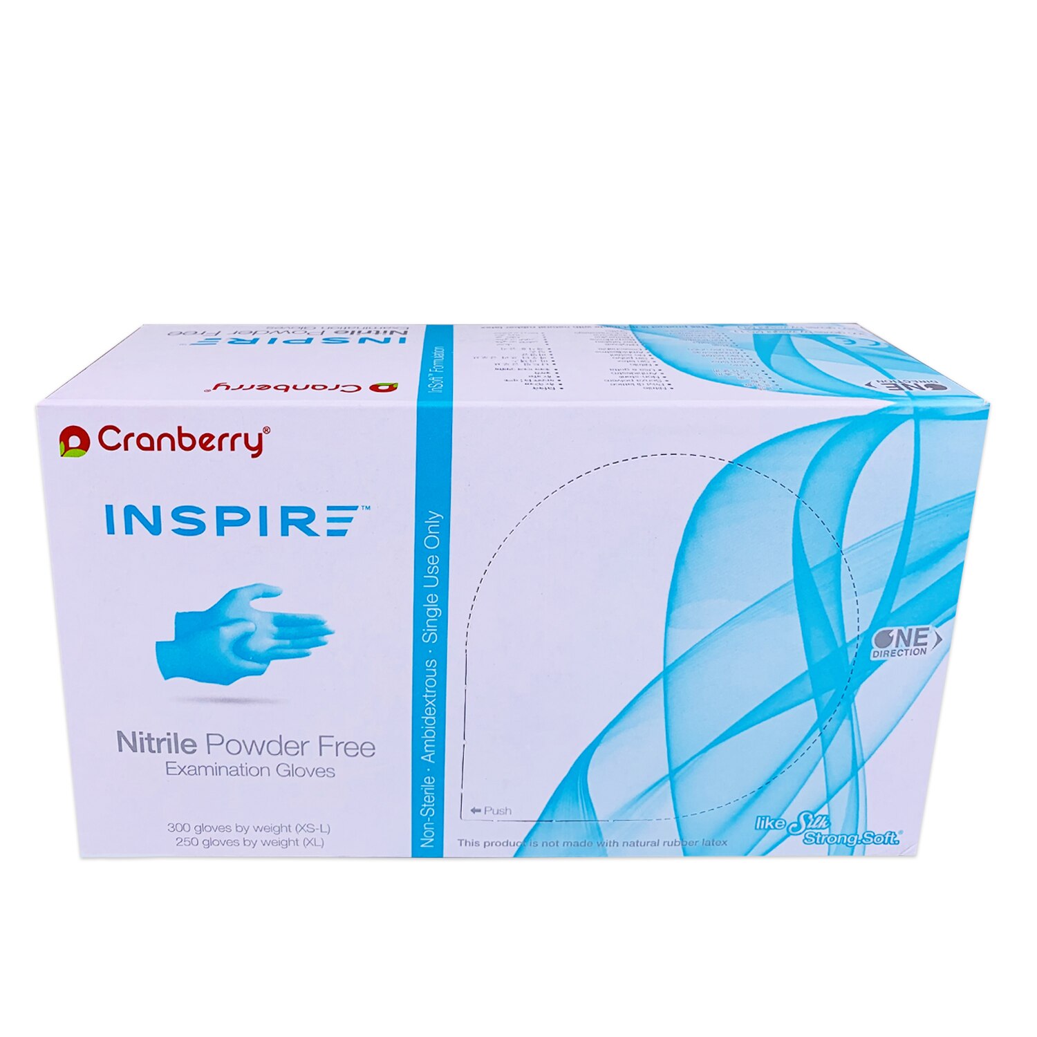 Set 300 manusi Cranberry Inspire nitril albastru M