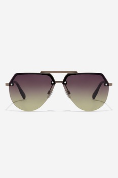 Hawkers, Ochelari de soare aviator unisex cu lentile in degrade, Gri inchis/ Negru, 60-10-145 Standard Hawkers, Ochelari de soare aviator unisex cu lentile in degrade, Gri inchis/ Negru, 60-10-145 Standard