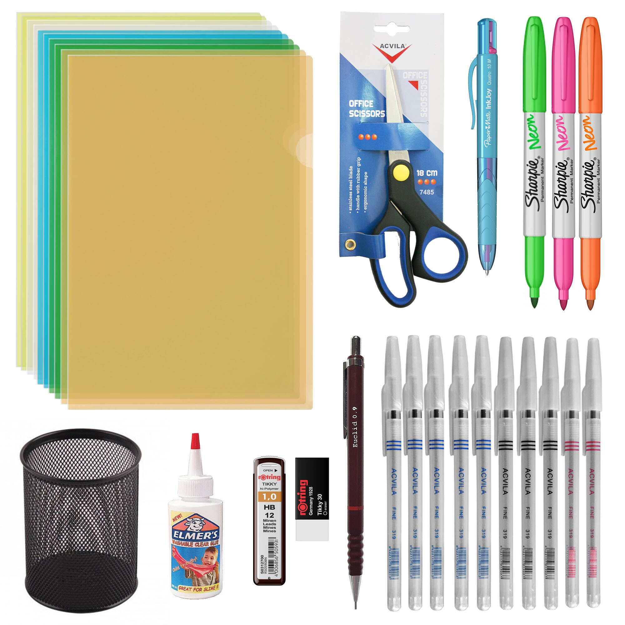 Pachet Rotring, Papermate, Sharpie, Acvila - 30 piese