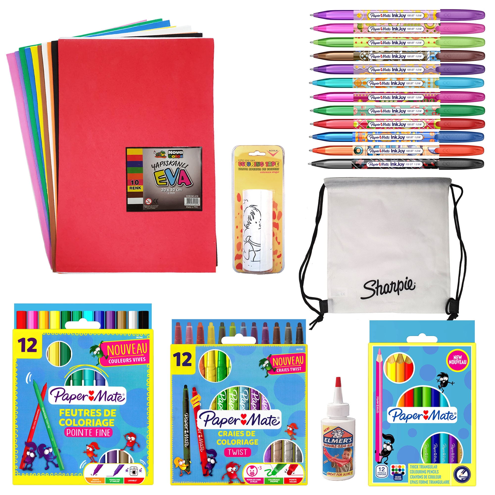 Pachet Papermate, Acvila, Elmers – 19 piese