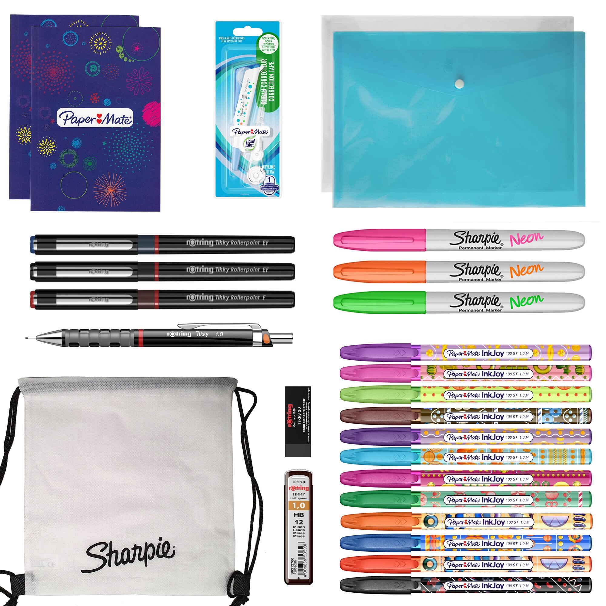 Pachet Rotring, Papermate, Sharpie 28 piese – creion mecanic Tikky 1.0 black