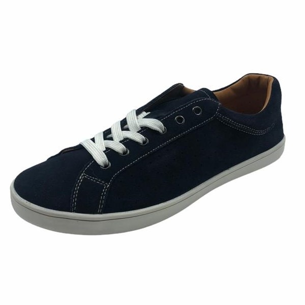 Pantofi sport de piele cu detaliu logo, Gino Rossi, Navy