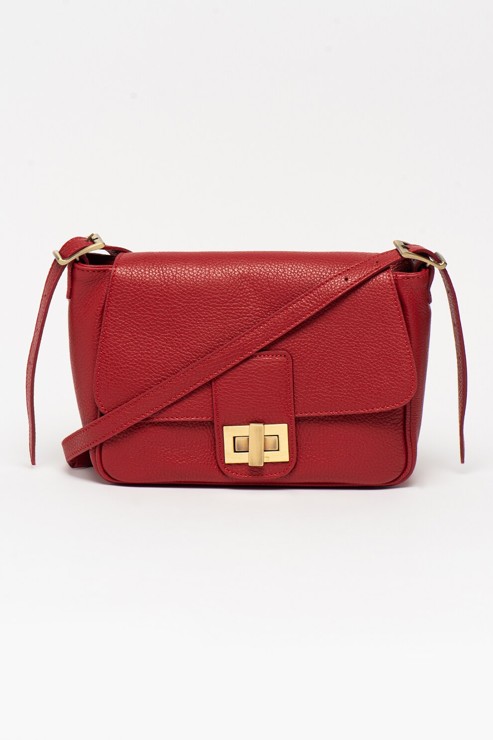 Antonia Moretti, Geanta din piele cu bareta de umar detasabila, Zmeuriu