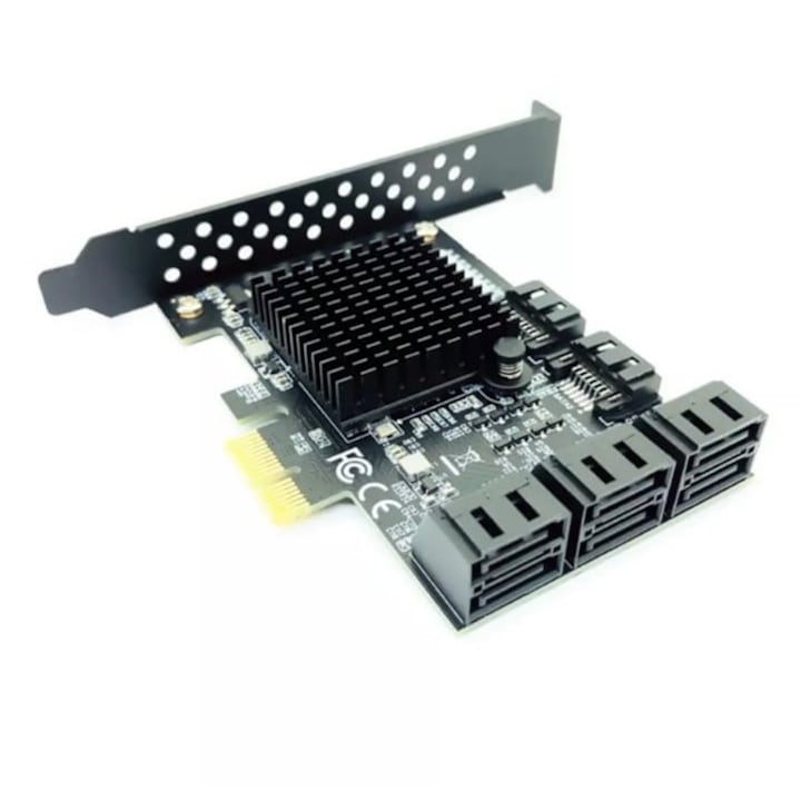 Placa PCI Express, 8 porturi SATA III Expansion card SATA 3.0 la PCIE SATA 3 convertor pentru HDD, MINAT CHIA, 6 GB/S Marvell 88SE9215
