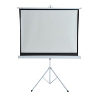 Ecran de proiectie, Homcom, din tesatura din plasa, 100 inch, format 4:3, 203 x 152 cm, Alb / Negru