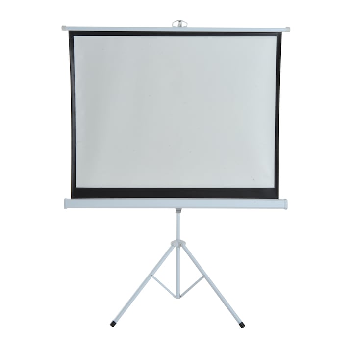 Ecran de proiectie, Homcom, 100 inch, 203 x 152 cm, Alb / Negru