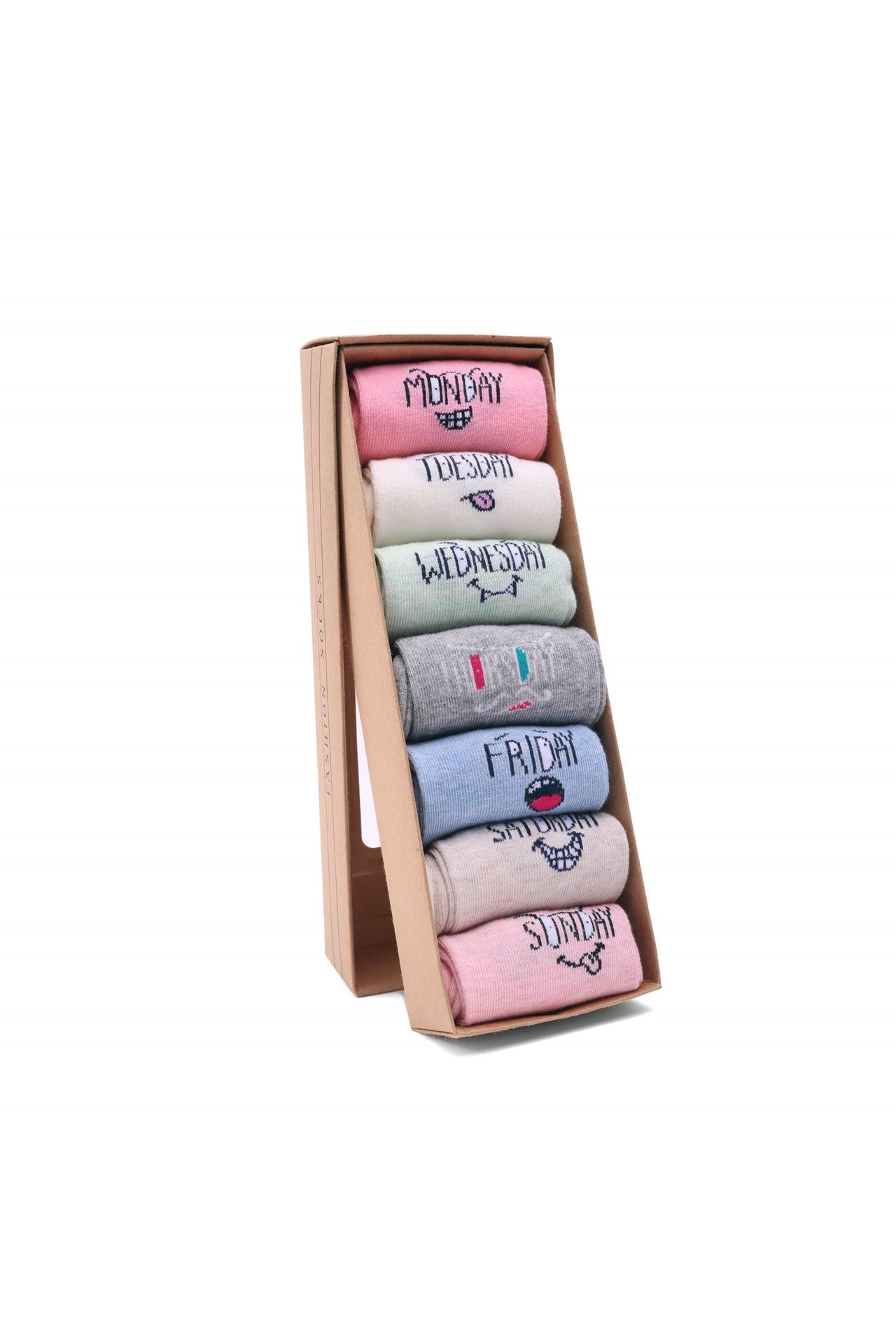 Set de 7 sosete, Nappa, lungi, bumbac, 7 zile din saptamana, SK7-M521-34-36