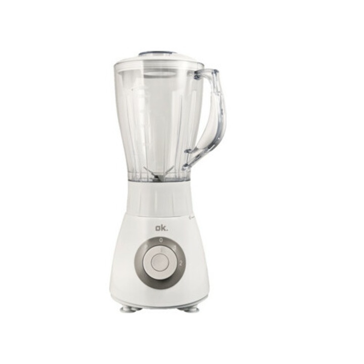Blender, OK, model OMX 2210, 600W, 1.5L, 2 trepte de viteza, inox, alb