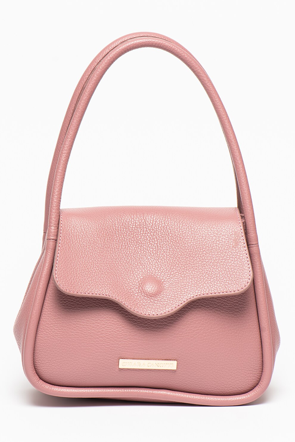 Chiara Canotti, Geanta de piele, cu bareta detasabila de umar, Roz prafuit