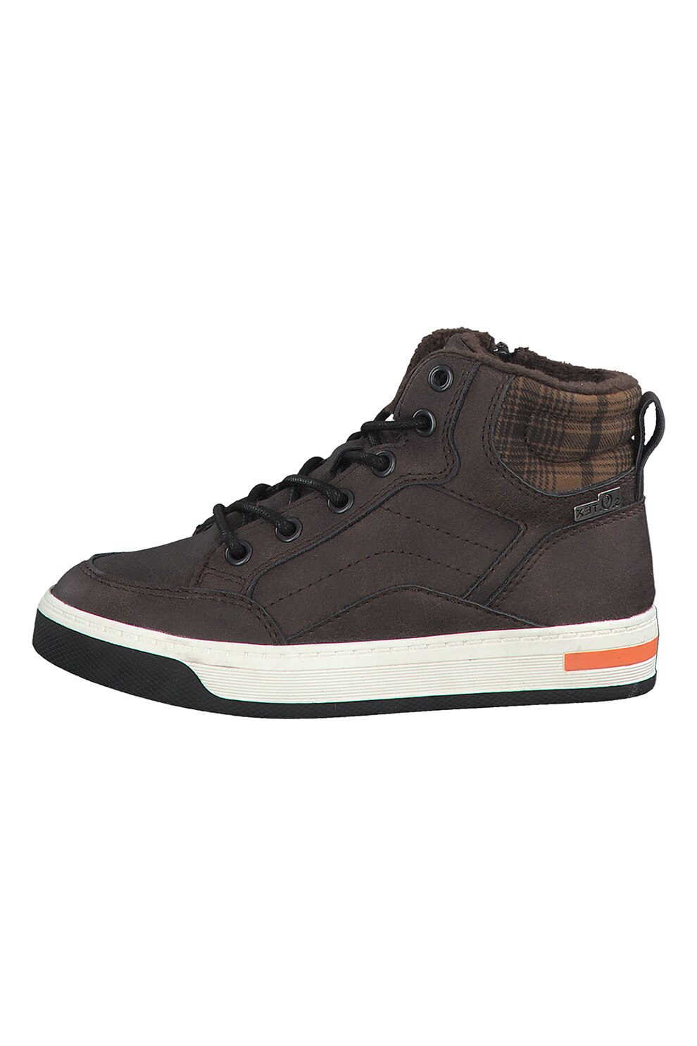 s.Oliver, Pantofi sport mid-high din piele ecologica, Maro inchis