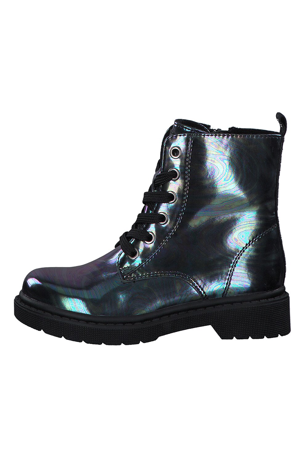 s.Oliver, Ghete din piele ecologica cu aspect lucios, negru, verde, mov