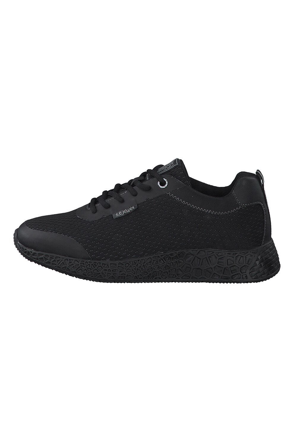 s.Oliver, Pantofi sport low cut din plasa, Negru