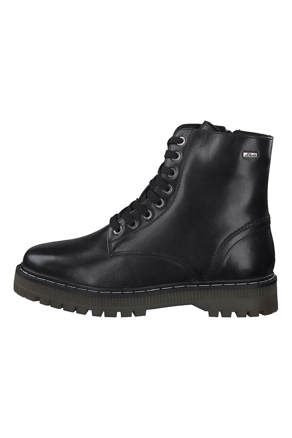 s.Oliver, Ghete de piele cu logo, Negru
