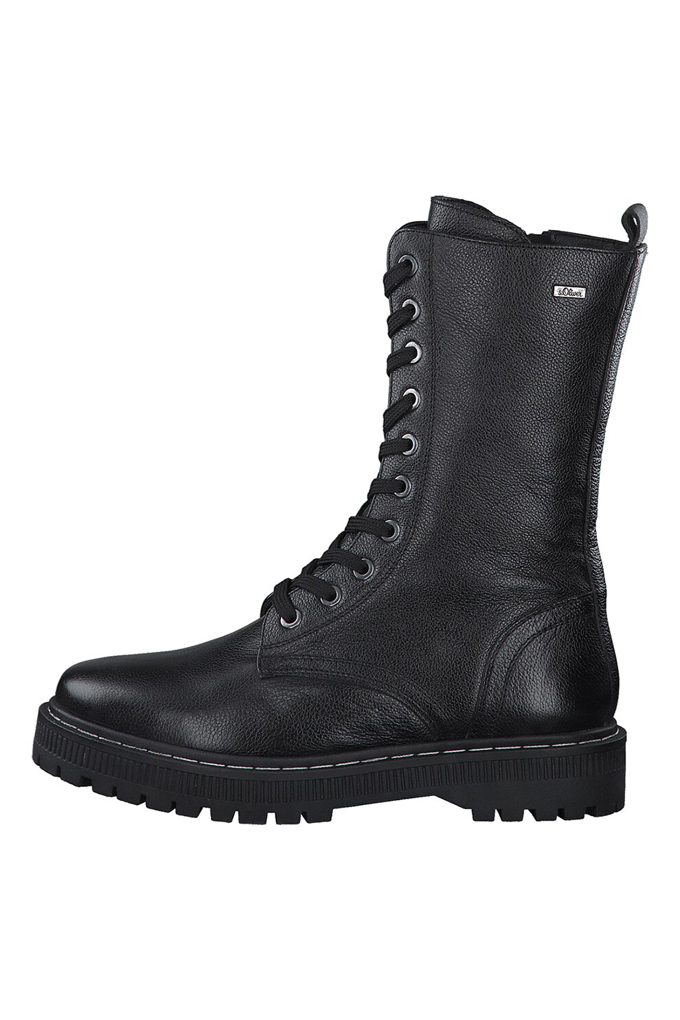 s.Oliver, Bocanci de piele cu aspect texturat, Negru, 37