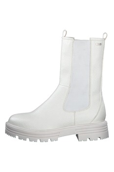s.Oliver, Cizme medii Chelsea de piele ecologica, Alb s.Oliver, Cizme medii Chelsea de piele ecologica, Alb