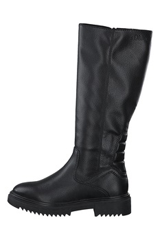 s.Oliver, Cizme lungi pana la genunchi de piele ecologica cu talpa striata, Negru s.Oliver, Cizme lungi pana la genunchi de piele ecologica cu talpa striata, Negru