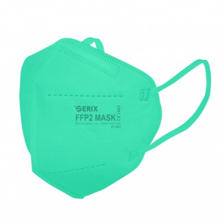 Комплект от 10 броя защитна маска FFP2 пълноцветен светло зелен
