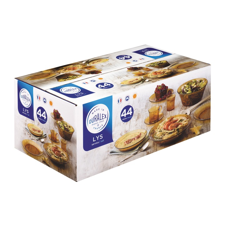 Serviciu de masa 44 piese Duralex Lys Amber, sticla