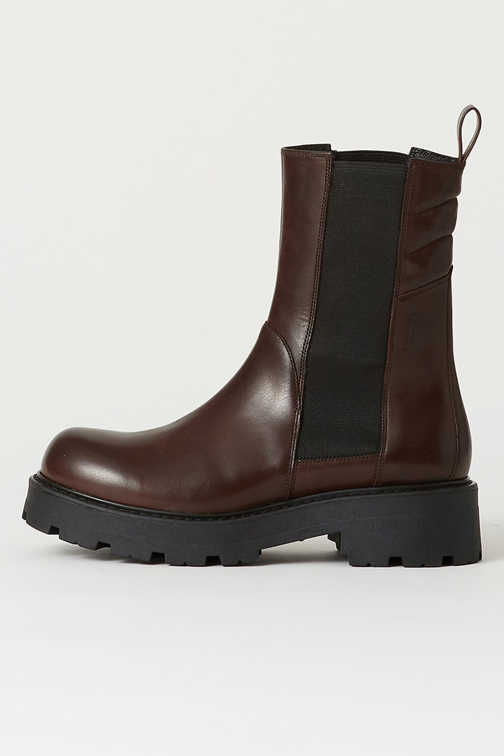 Vagabond Shoemakers,Ghete pull-on de piele cu talpa masiva Cosmo, Maro inchis/Negru